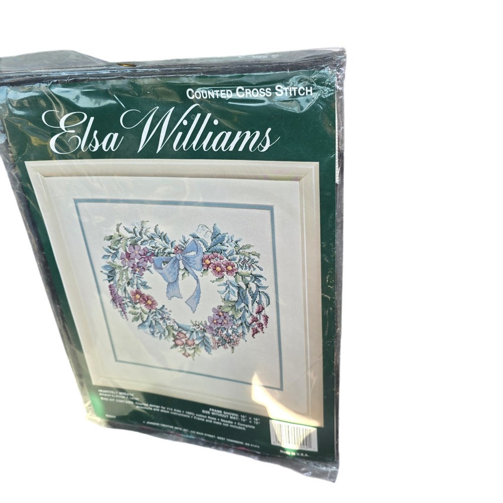 Elsa Williams Heartfelt Wreath Counted Cross Stitch Kit 02044 Michael LeClair